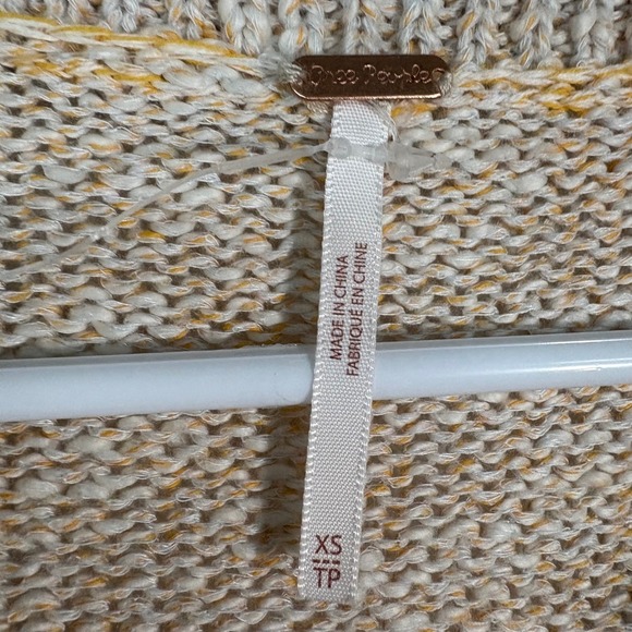 Free People Chunky Cable Knit Zipper Front Sweater Dress Beige XS Academia Boho - Picture 5 of 16